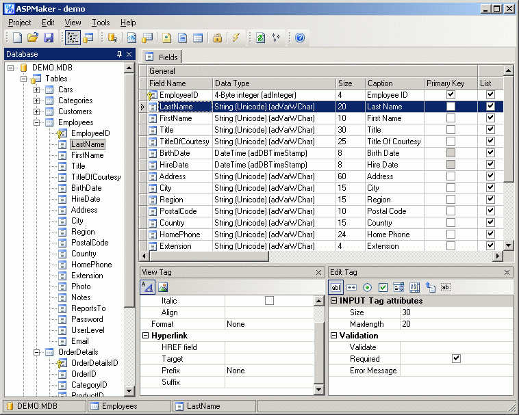ASPMaker Screenshot